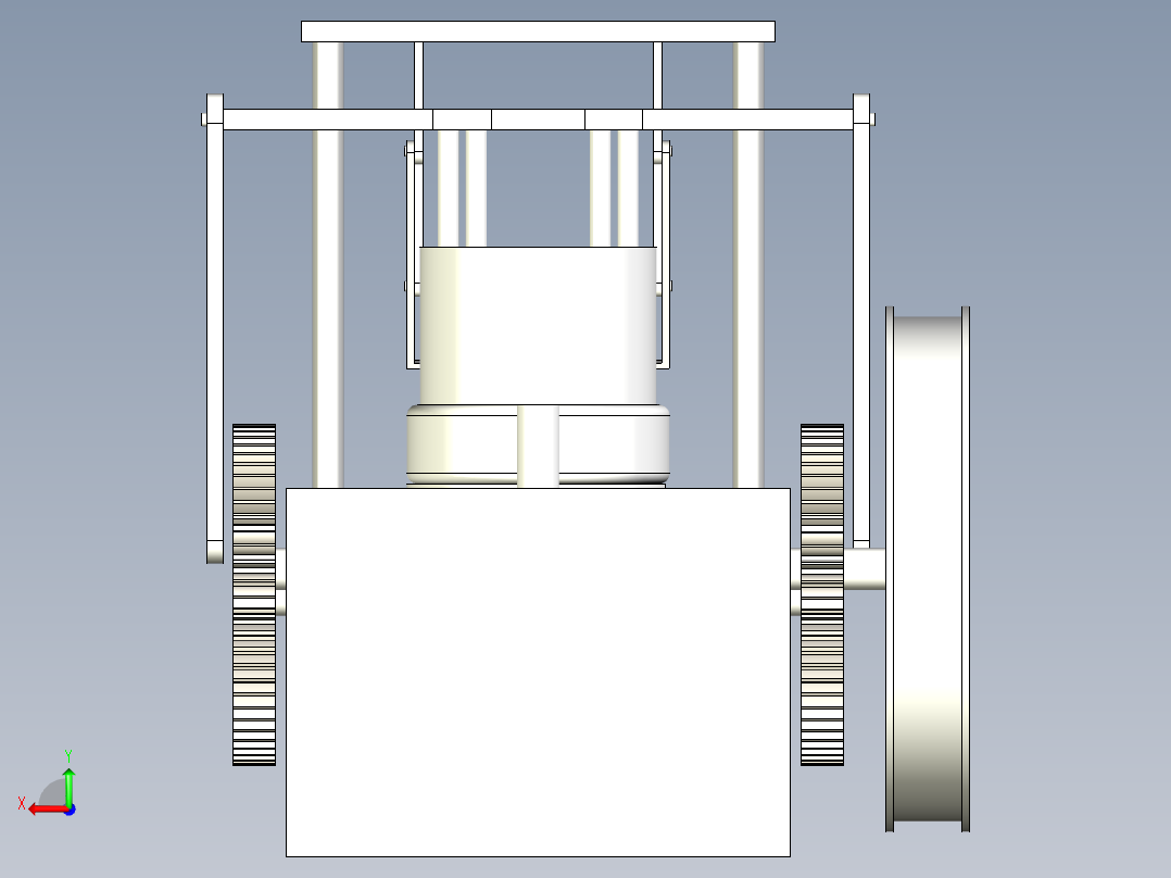 蜂窝煤成型机三维后视图