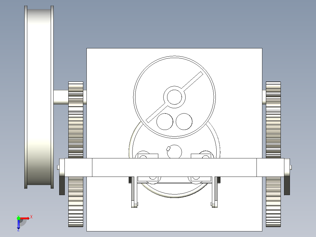 蜂窝煤成型机三维俯视图