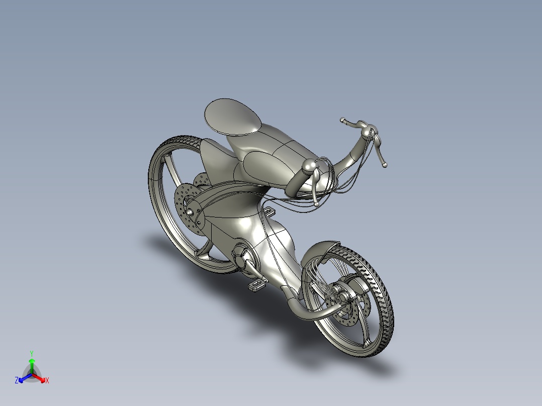 33---自行车1step三维图纸模型设计图纸
