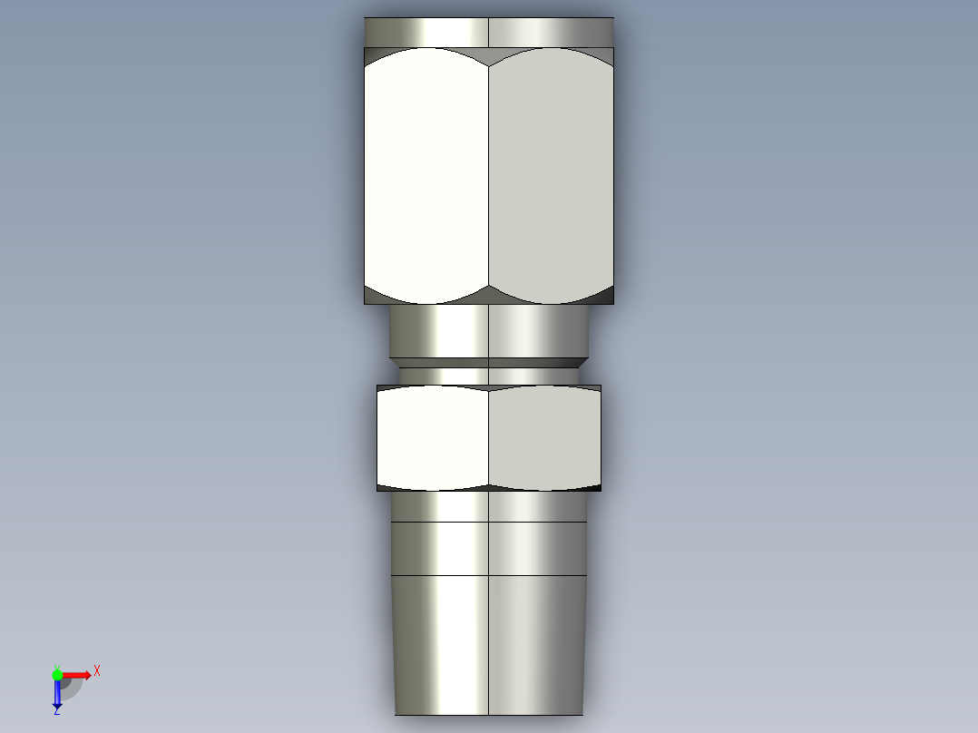 卡套式工业通用硬管接头5-4_fbu-s俯视图