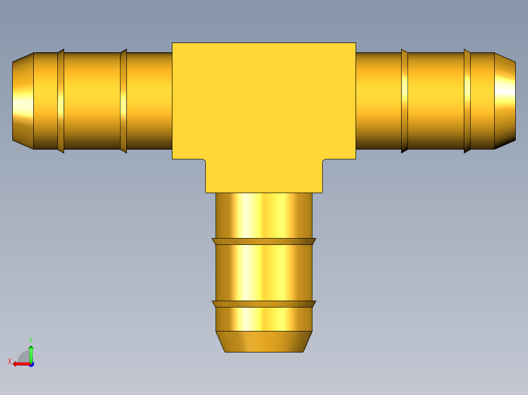 工业通用螺蚊管倒齿式工业硬管接头Union Tee 224-6后视图