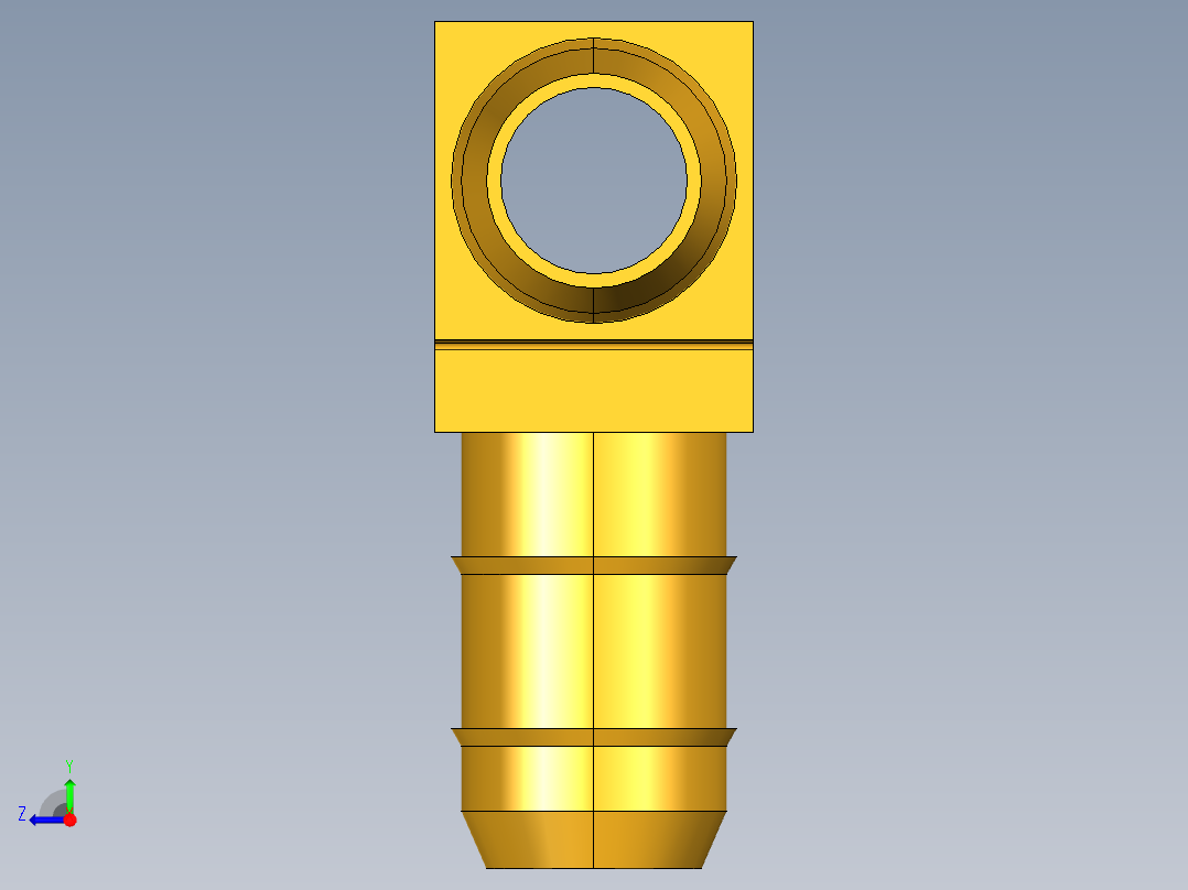工业通用螺蚊管倒齿式工业硬管接头Union Tee 224-6右视图