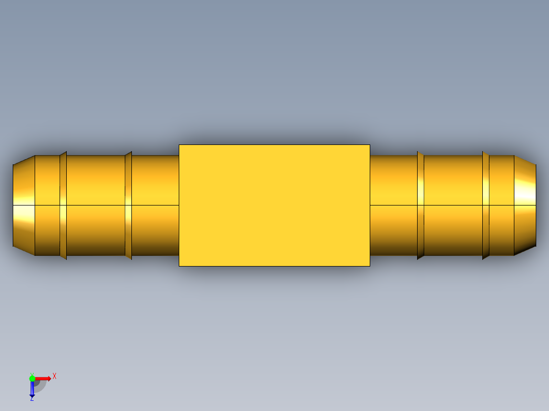 工业通用螺蚊管倒齿式工业硬管接头Union Tee 224-6俯视图