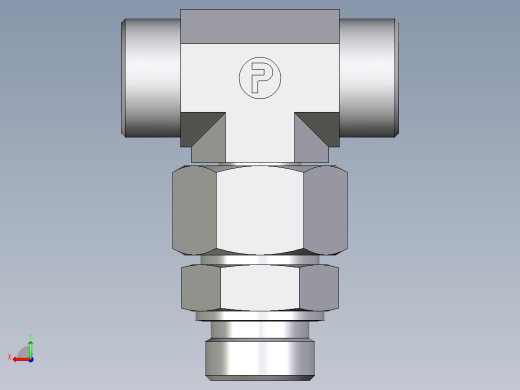 卡套式工业通用硬管接头EO_Assembled_adjustable_standpipe_branch_tee_EVT25SROMD71后视缩略图