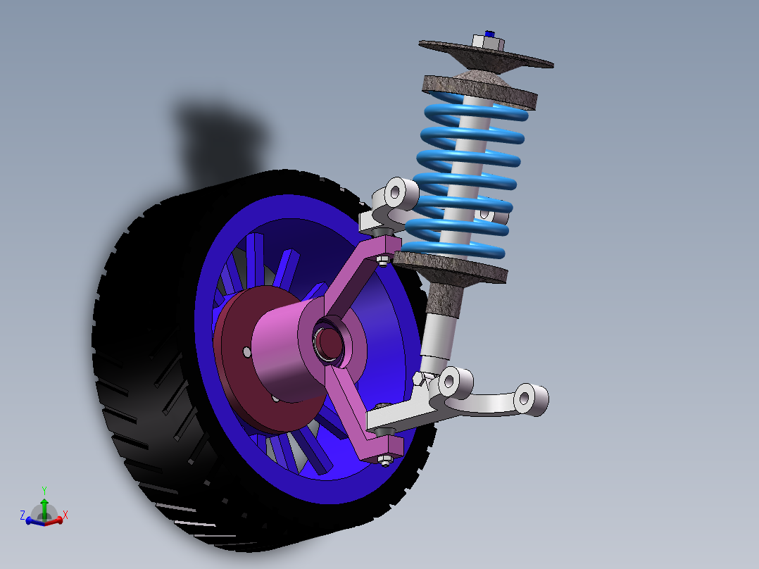 悬架里面带说明图纸三维可设计双臂梁悬架 (2车身质量1145)设计师syzn0121