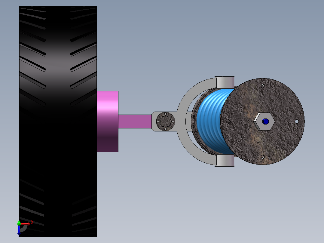 悬架里面带说明图纸三维可设计双臂梁悬架 (2车身质量1145)设计师syzn0121俯视图