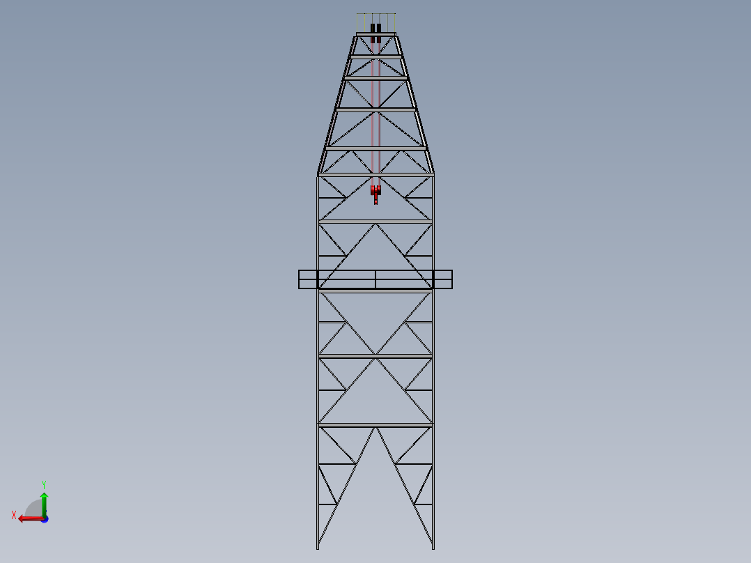 提升塔模型后视图