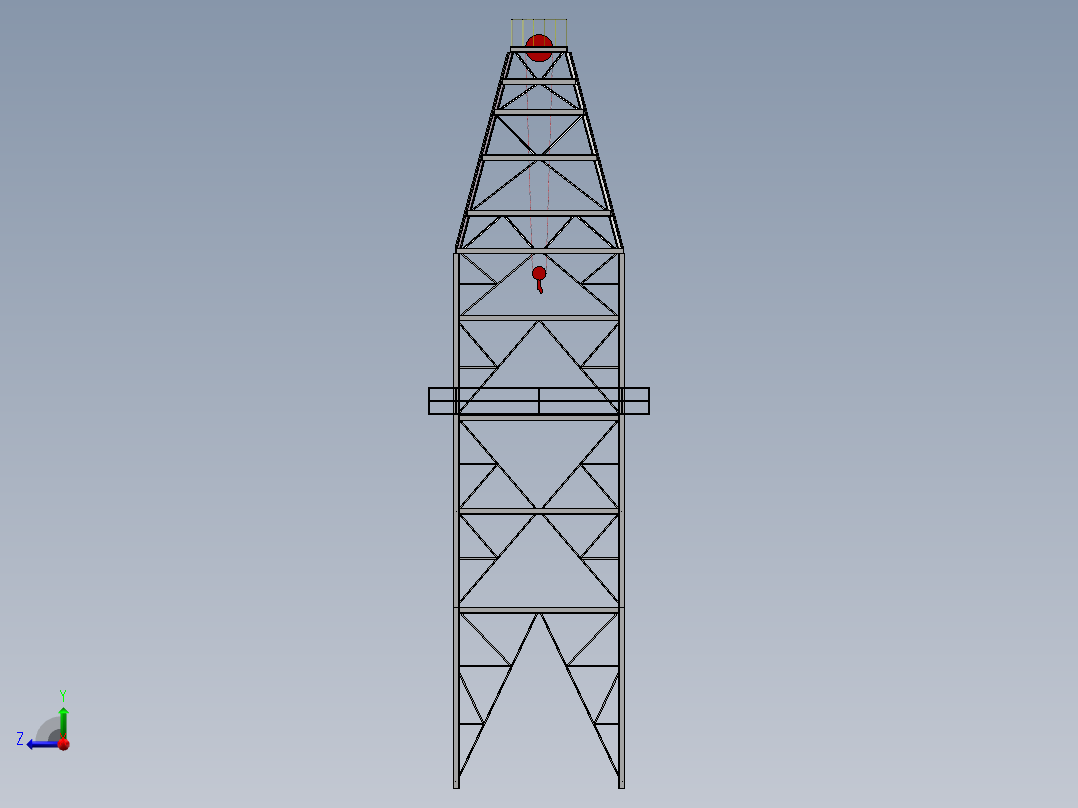 提升塔模型右视图