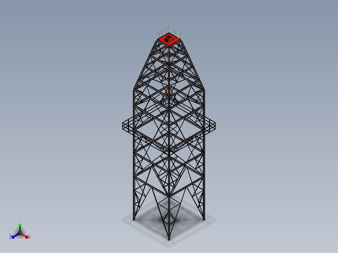 提升塔模型正等轴测图