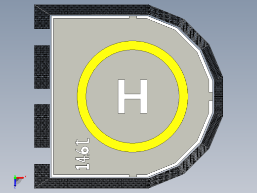 X-Bow X-Stern 修井补给船上的直升机甲板俯视缩略图