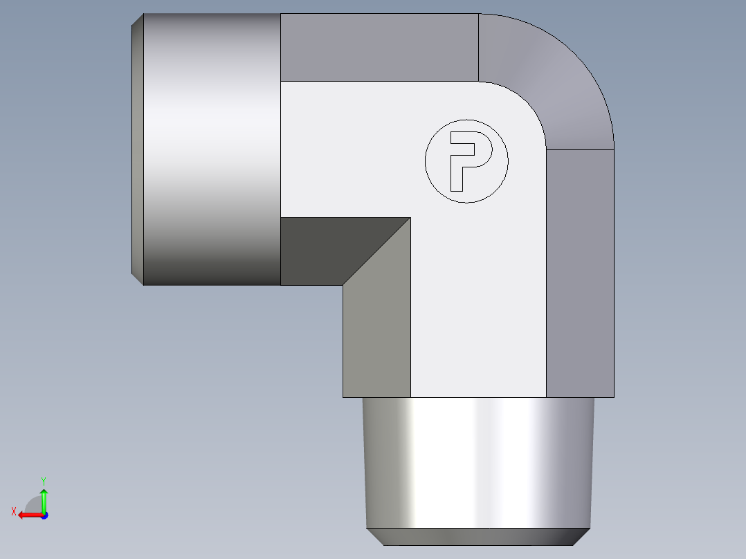 卡套式工业通用硬管接头EO_Male_stud_elbow_WE15LM71X后视图