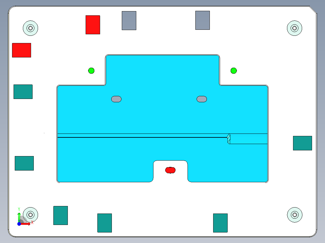 笔记本外壳螺丝柱位置度检具前视图