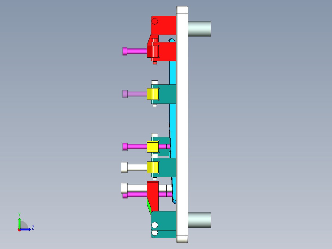 笔记本外壳螺丝柱位置度检具左视图