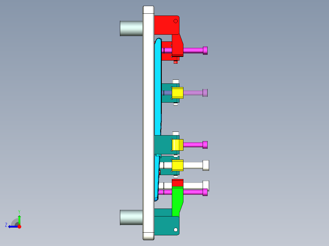 笔记本外壳螺丝柱位置度检具右视图