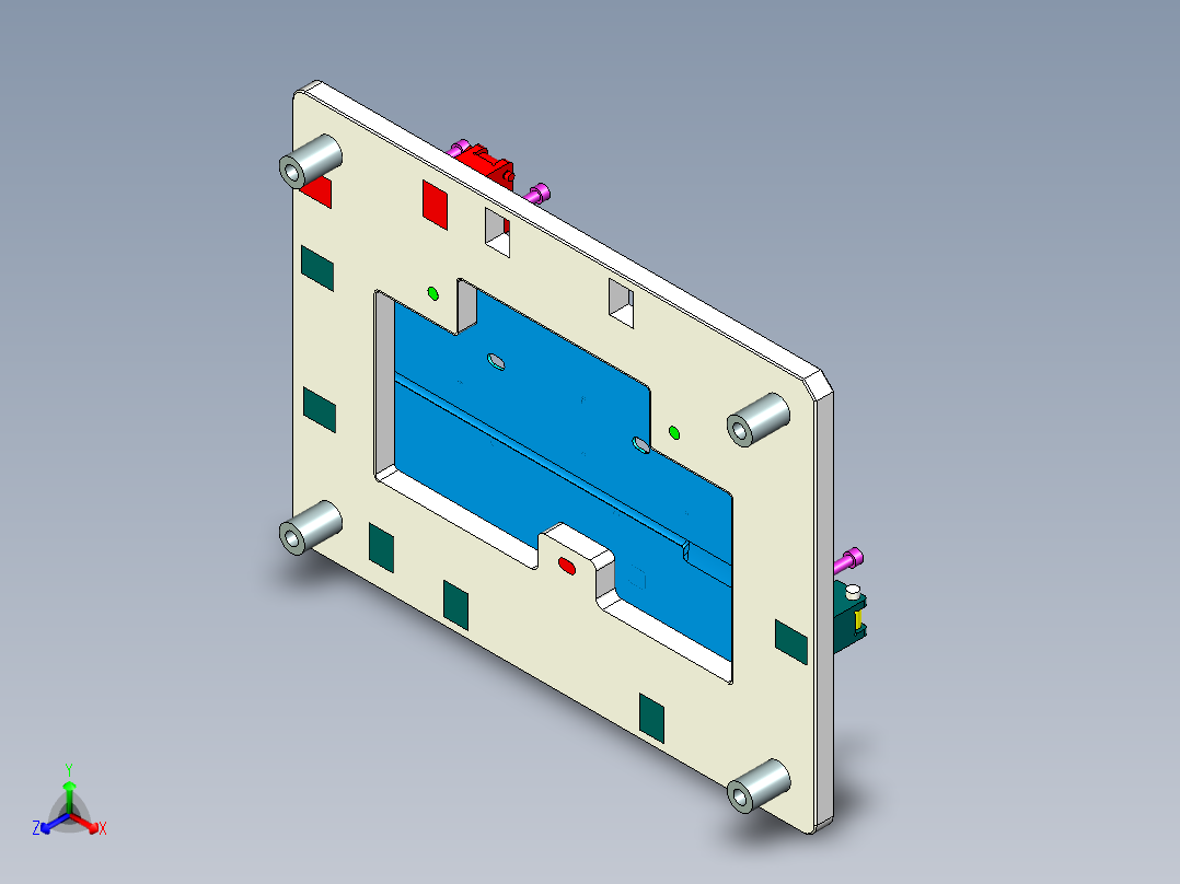 笔记本外壳螺丝柱位置度检具正等轴测图