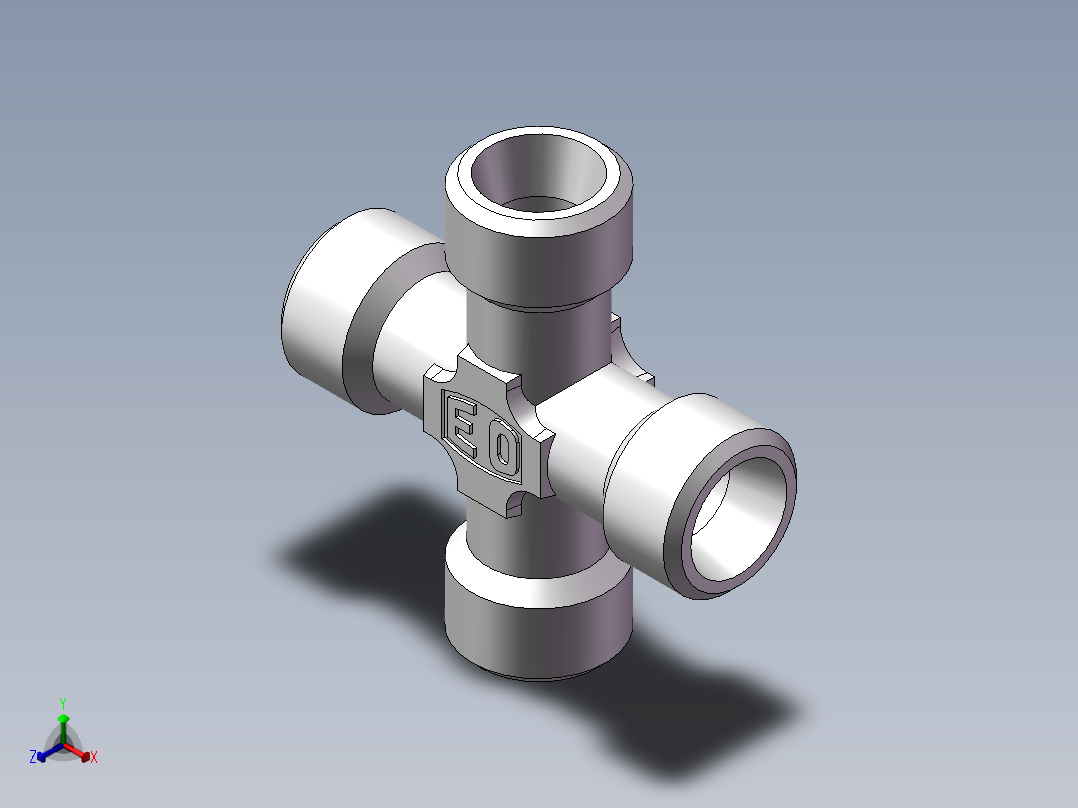 XC+XD 四通接头、XC-14正等轴测图