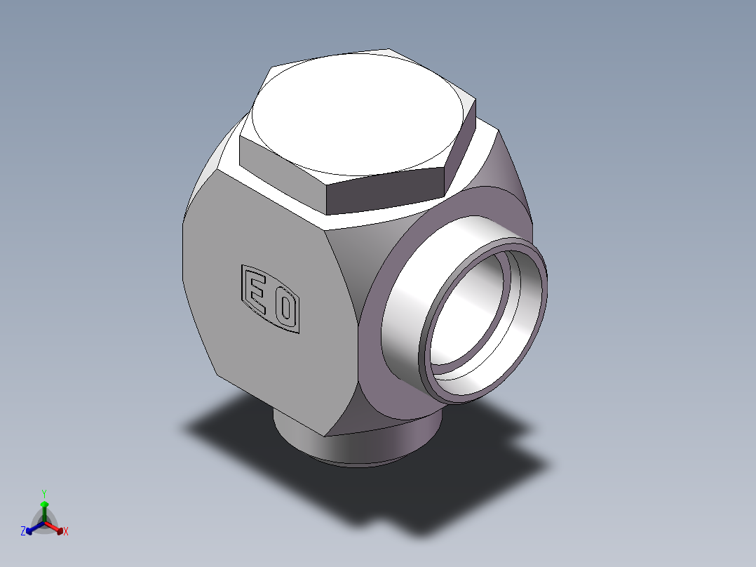 铰接式90度接头、1CI-52-48正等轴测图
