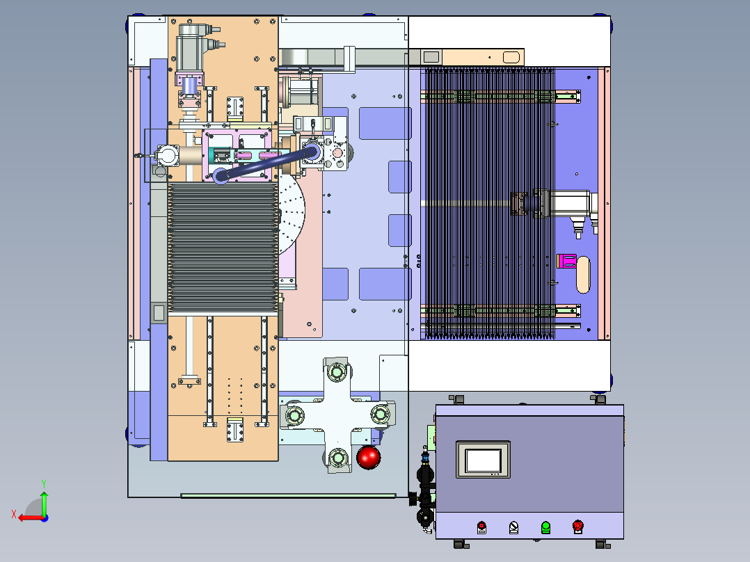 六轴CNC加工中心：塑料油瓶加工机后视图