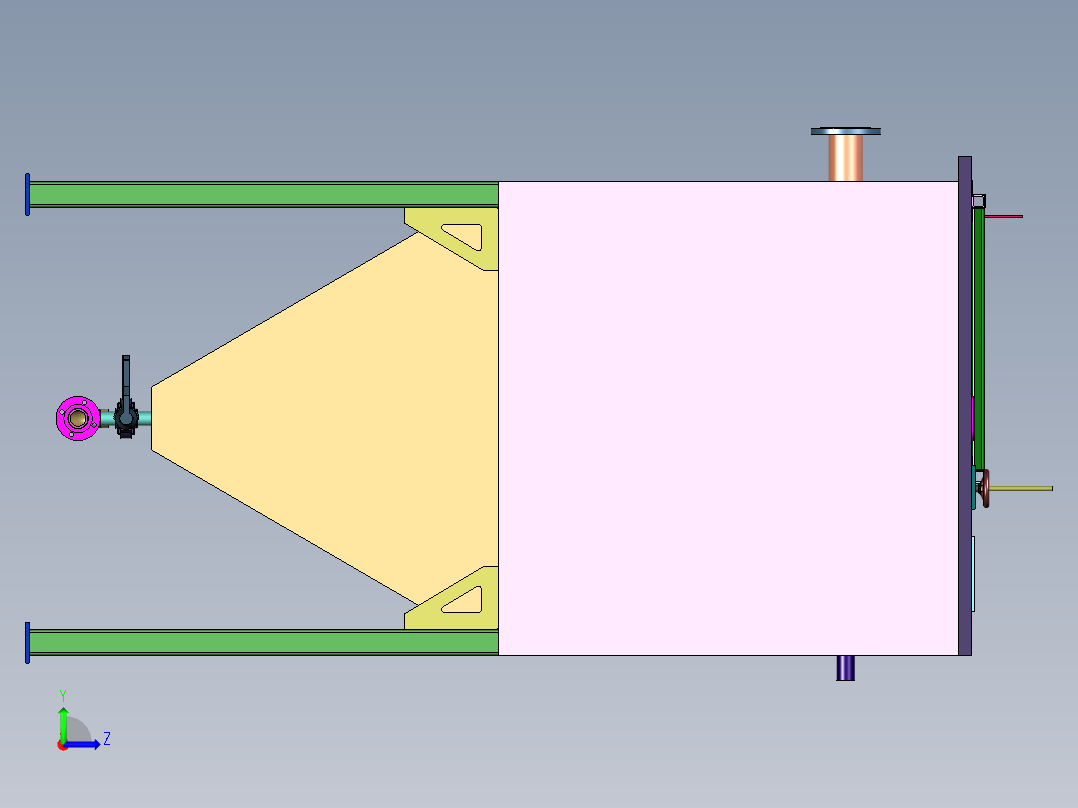 有机废水的电絮凝电催化装置左视图