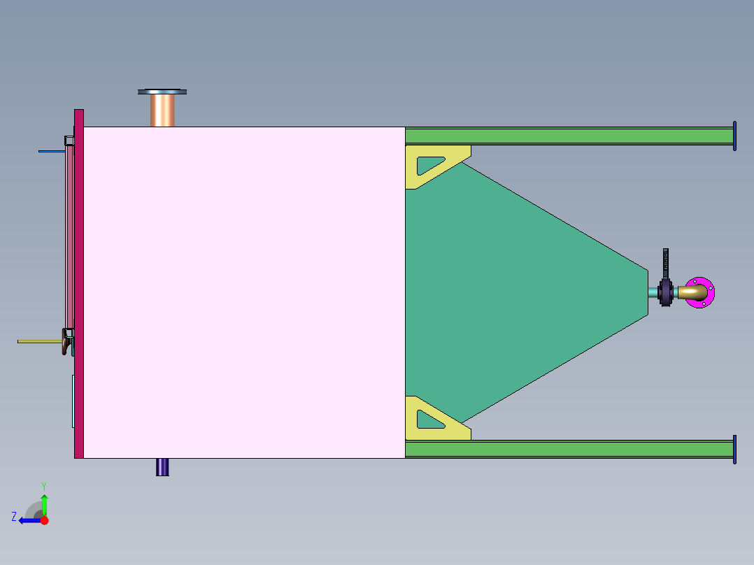 有机废水的电絮凝电催化装置右视图