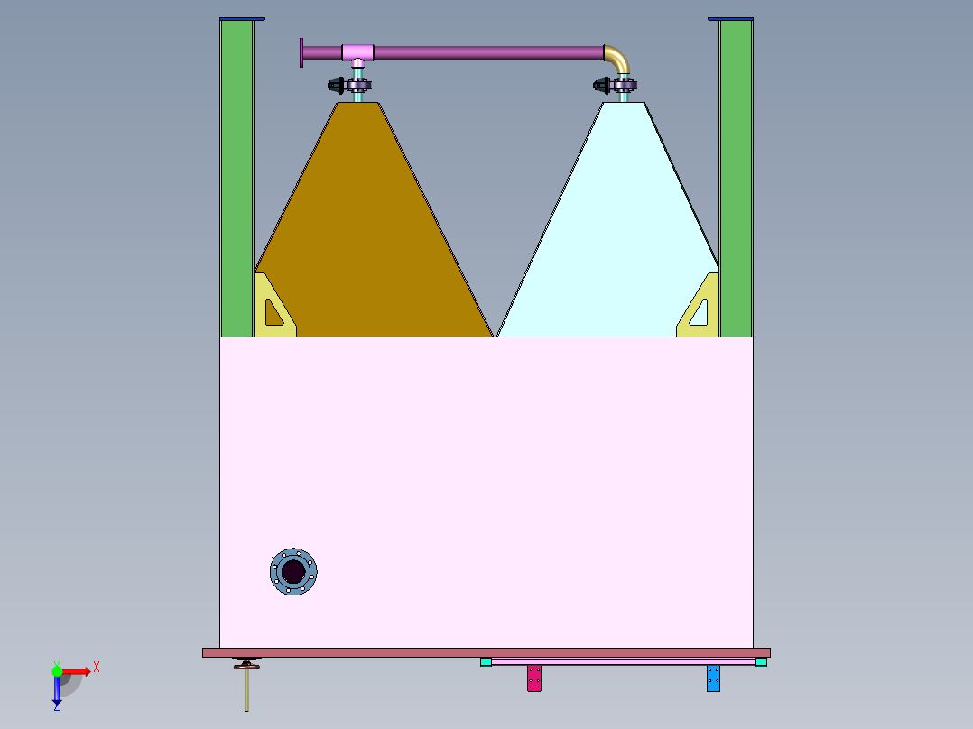 有机废水的电絮凝电催化装置俯视图