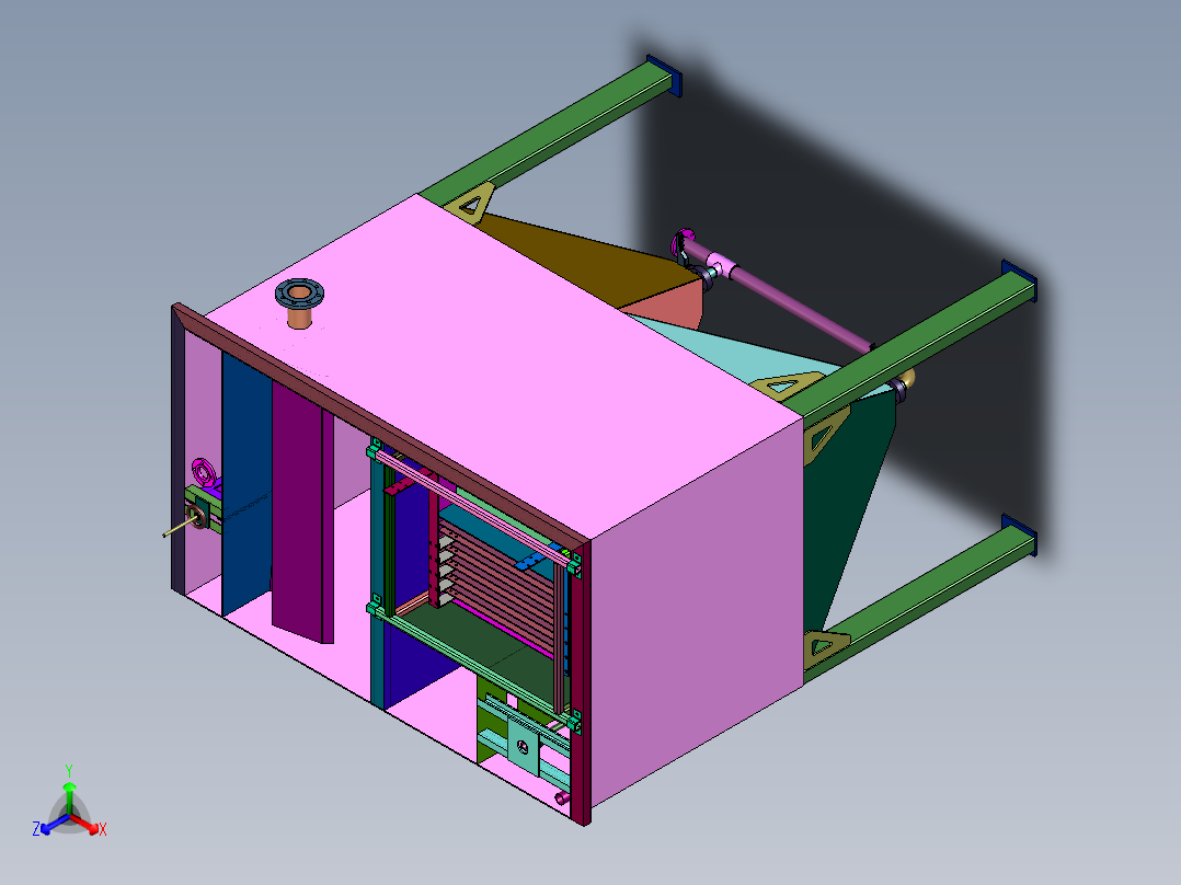 有机废水的电絮凝电催化装置正等轴测图