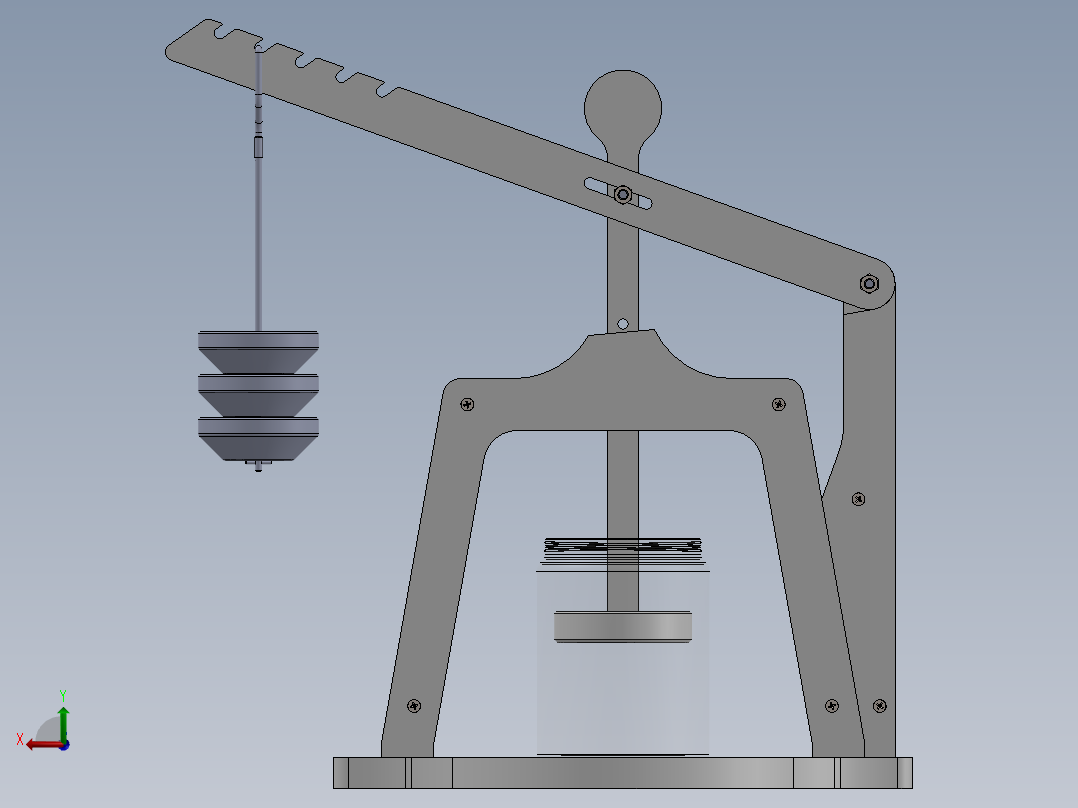 奶酪压榨机后视图