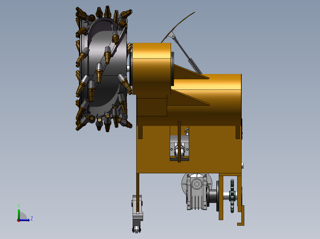 采煤机SW模型 附STP格式左视图