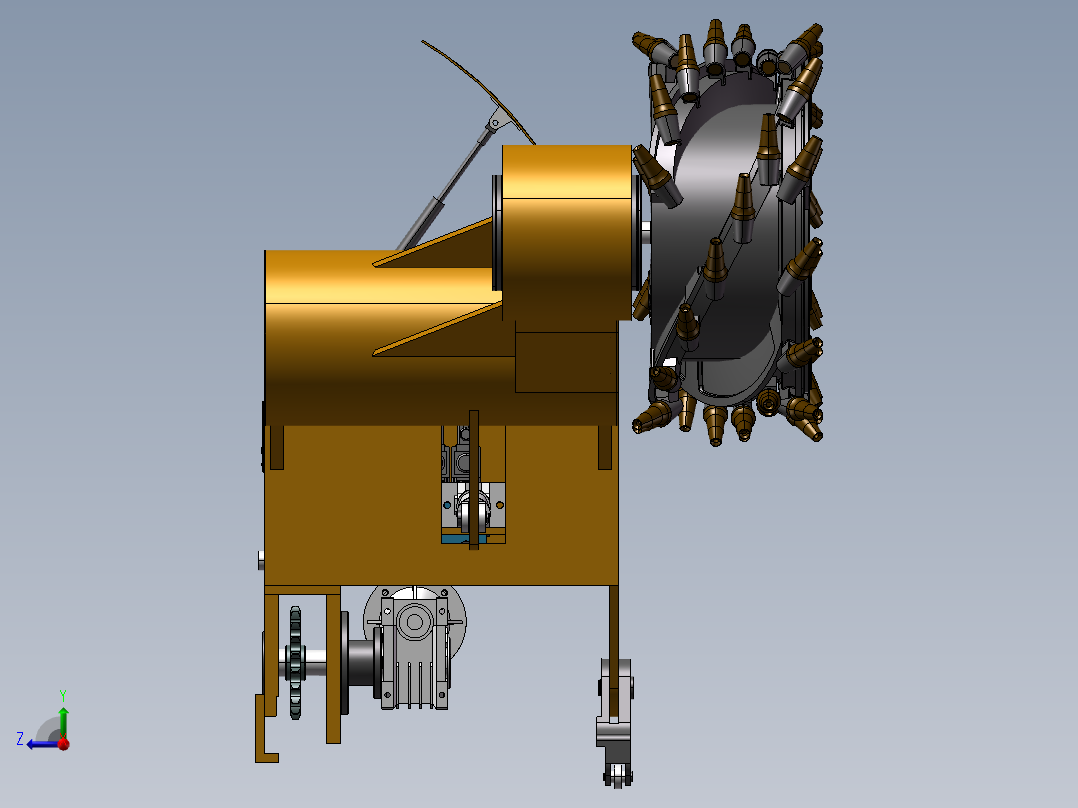 采煤机SW模型 附STP格式右视图