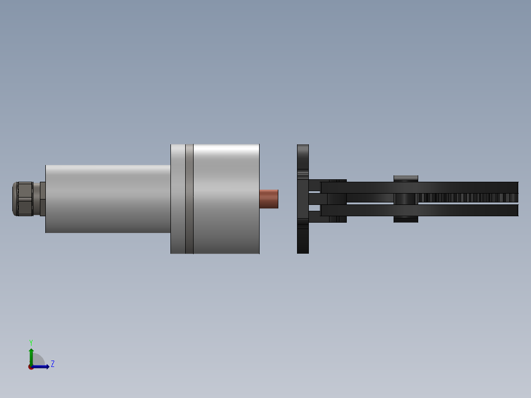 水下机器人夹持器左视图