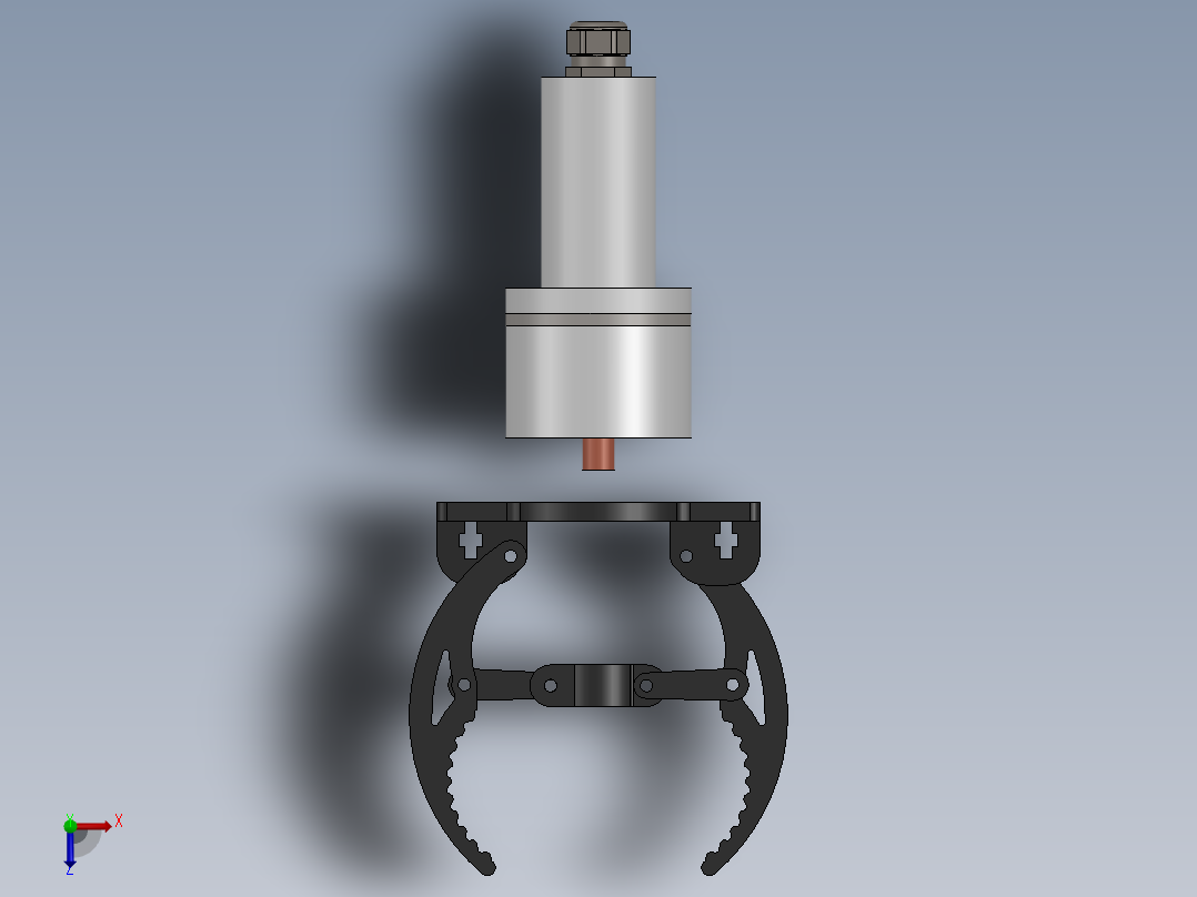 水下机器人夹持器俯视图