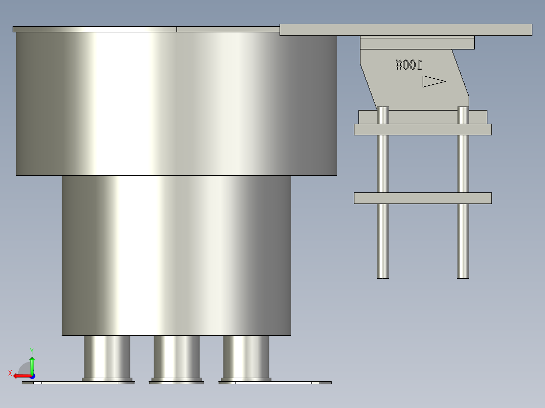 O型圈振动盘进料组件后视图