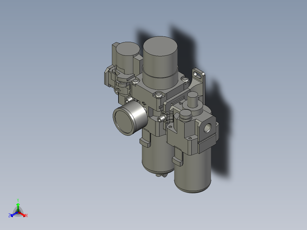 三联件-AC30-116-27-3正等轴测图