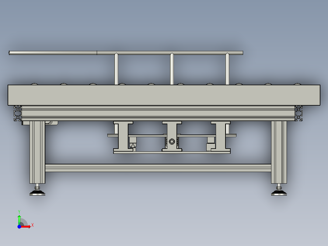 充电接口检测自动化设备设计-assy-前段滚筒线-V1前视图