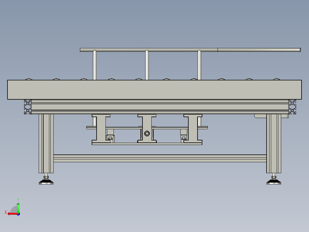 充电接口检测自动化设备设计-assy-前段滚筒线-V1后视图