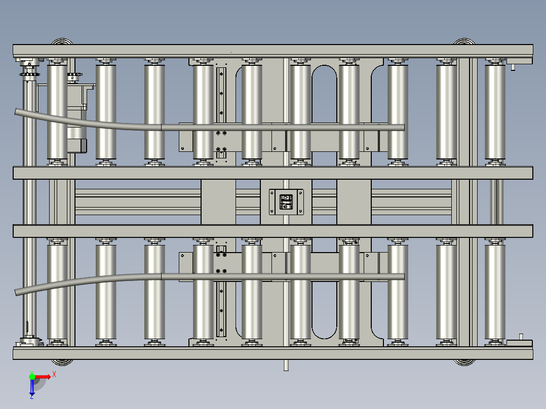 充电接口检测自动化设备设计-assy-前段滚筒线-V1俯视图