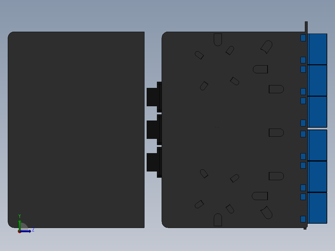 MPO接线盒 24芯塑料接线盒左视图