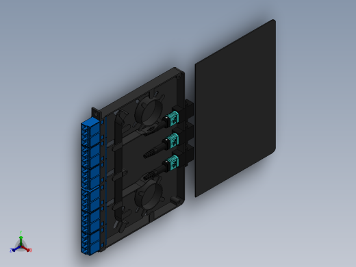 MPO接线盒 24芯塑料接线盒正等轴测缩略图