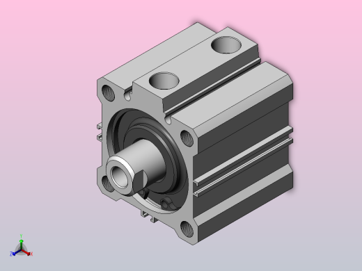 气缸CQ2A50-30D正等轴测缩略图