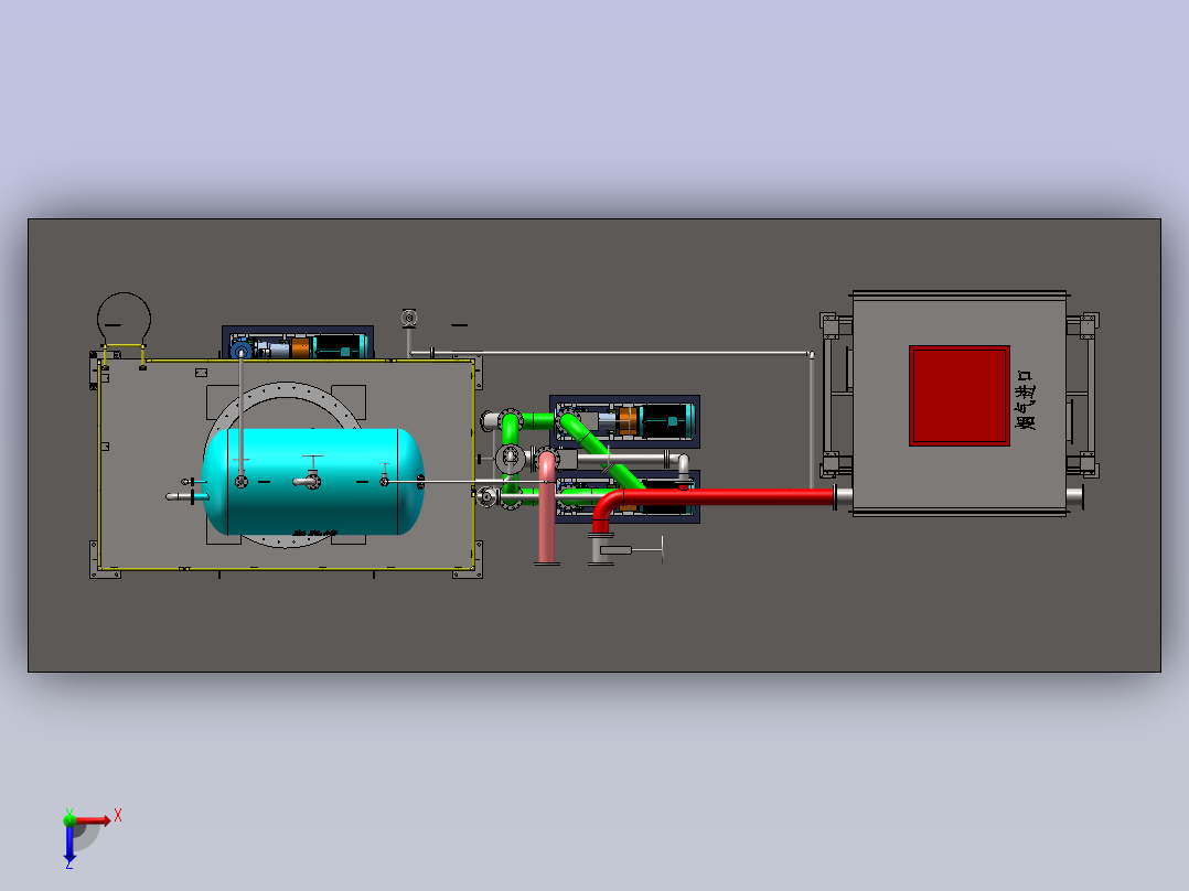 导热油余热锅炉系统装配图俯视图