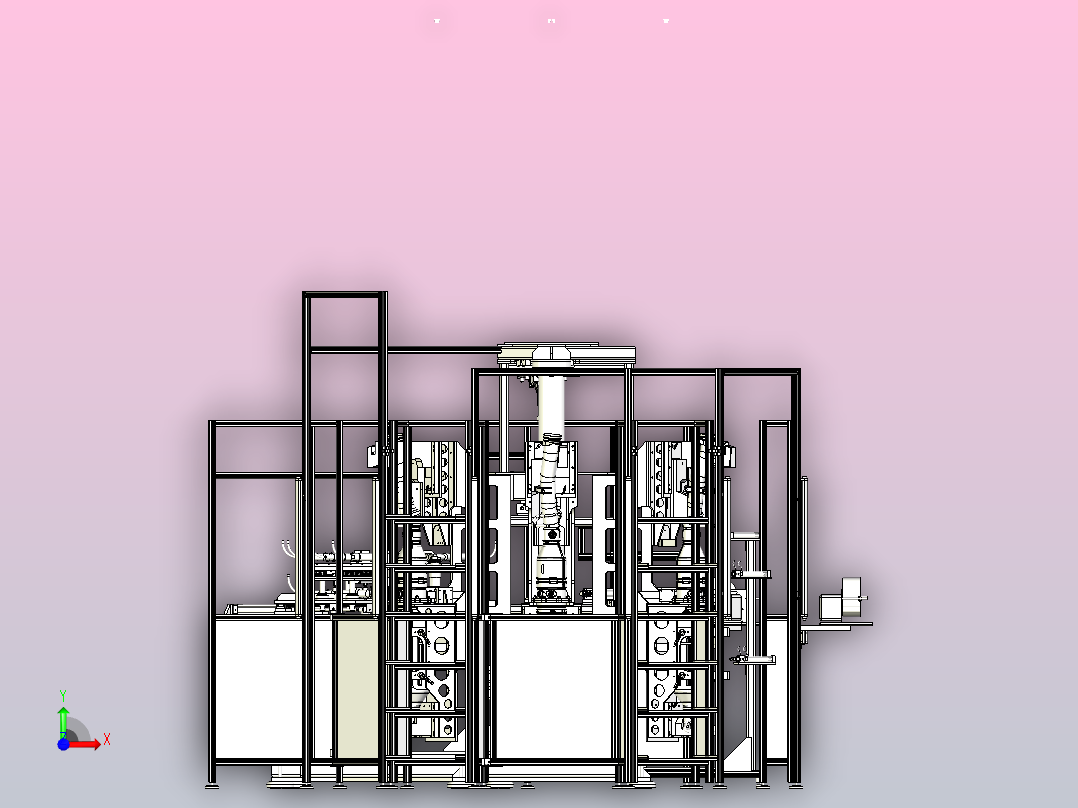 多工位组装设备前视图