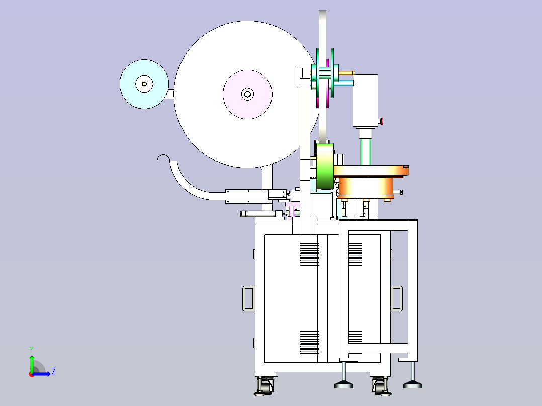 USB高速自动插PIN针设备图纸3D模型左视图