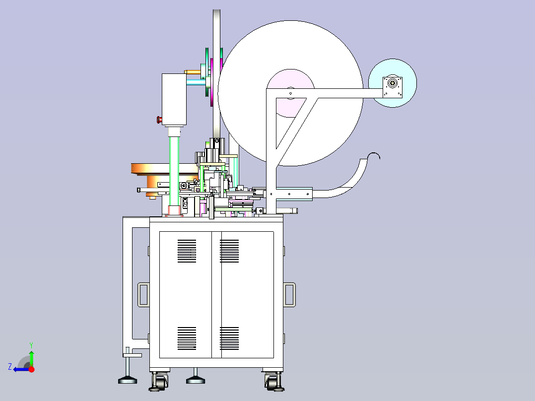USB高速自动插PIN针设备图纸3D模型右视图