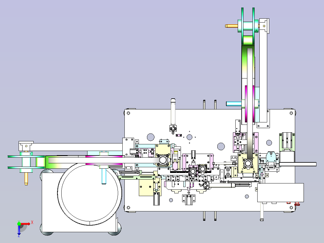 USB高速自动插PIN针设备图纸3D模型俯视图