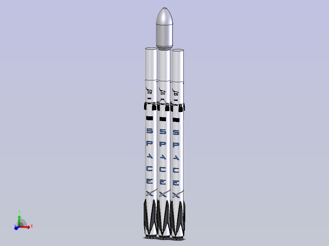 SpaceX猎鹰重型太空火箭 STP主视图