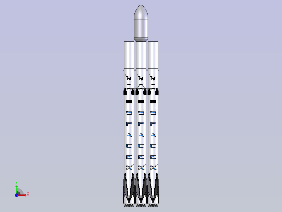 SpaceX猎鹰重型太空火箭 STP前视图