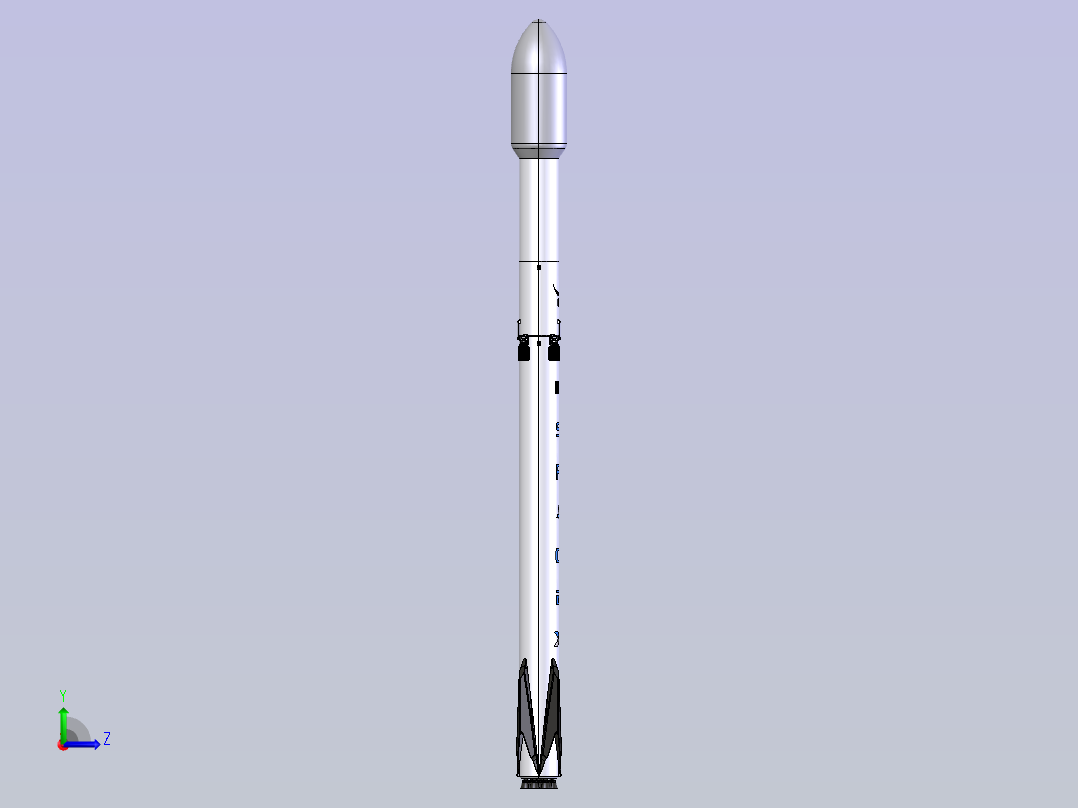 SpaceX猎鹰重型太空火箭 STP左视图