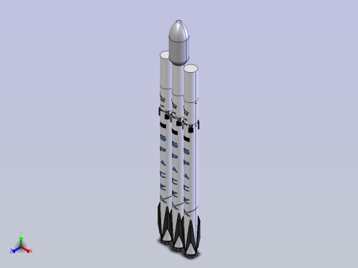 SpaceX猎鹰重型太空火箭 STP正等轴测缩略图