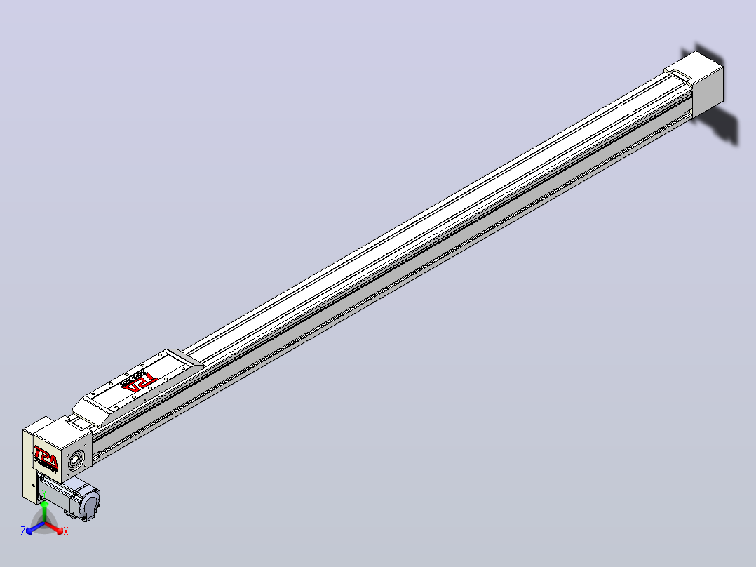 伺服电机集成皮带传动直线执行器TPA-OCB-80-140-L1350-LP-P40-N3主视图