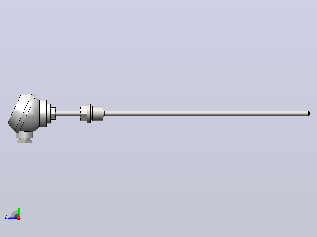 WZPT-226 Pt100铂热电阻φ6×300×250右视图